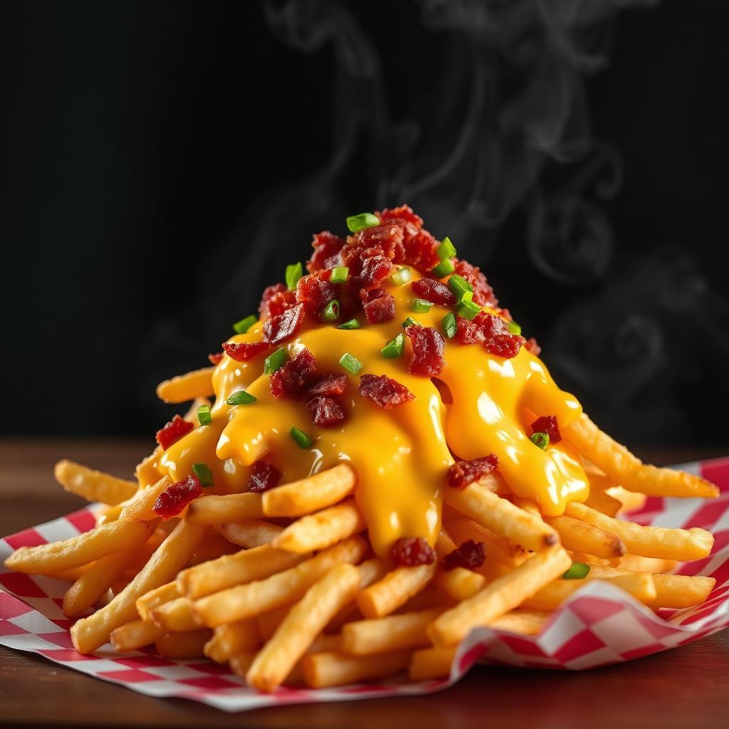 Loaded cheese & bacon fries